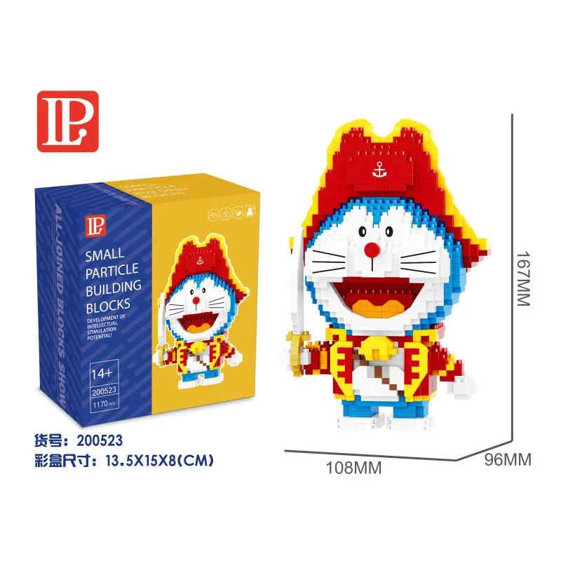 928pcs+ Kid Toys Japan Anime Creative Cartoon Diamond Doraemon Action Figures Mini Bricks Toys Building Blocks