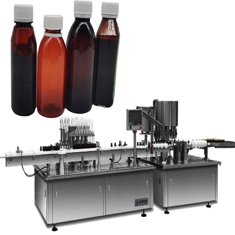 High Capacity Oral Syrup Liquid Filling Capping Machine  Pharmaceutical 200ml PET Bottle Filling Capping Machine Line