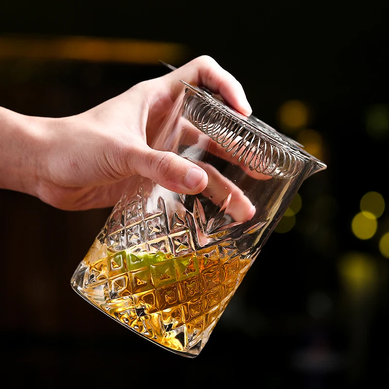Creative glasses stirring pitcher 700ml Stocked Bar cocktail mixing glass etched cocktail mixing glassware