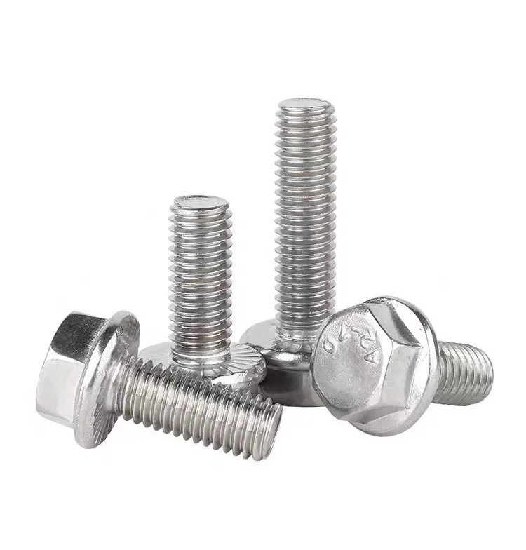 Wholesale M4 M5 M6 M8 M10 M12 hex head with washer stainless steel metric full thread serrated flange head bolts