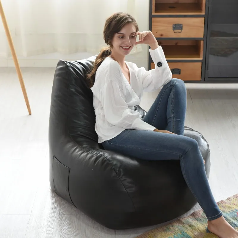 Modern Minimalist PU Leather Hotel Living Room Corner Leisure Large Sofa Chair Bean Bag For Restaurant
