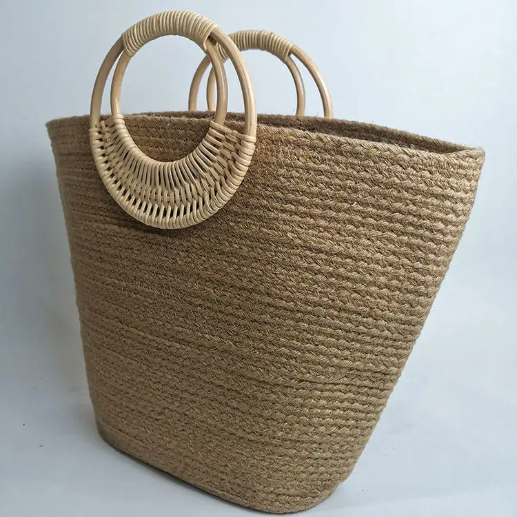Good quality Fashion casual all seasons wheat straw handmade straw woven bag