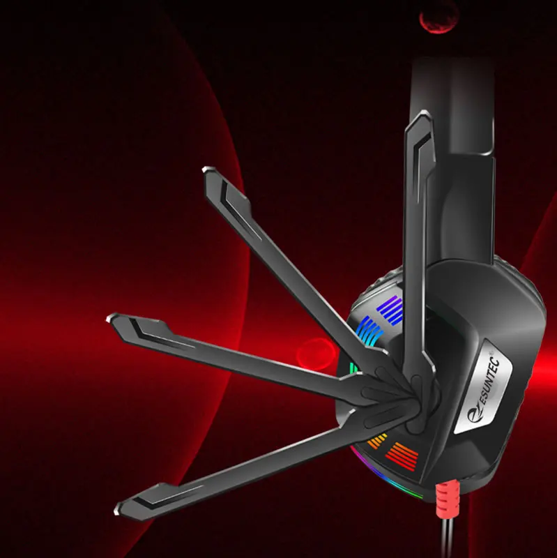 2022 New gaming earphones headsets USB wired headset comfortable noise canceling Gaming headphone with Mic and LED backlight, M1