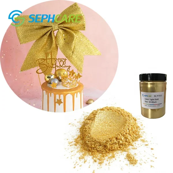 Private Label Food Additive Metallic Pigment Pearl Mica Gold Powder Edible Glitter for Cakes Drinks Food coloring