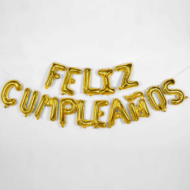 Испанские воздушные шары с надписью Feliz Cumpleanos, украшения для дня рождения, украшения для вечеринки