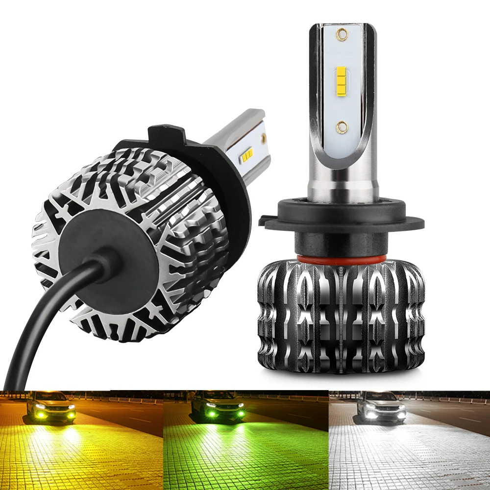 High Low beam 36w 16000lm High Low Beam Triple Color Car LED Lighting,car truck K1 H7 H11 9005 9006 H4 LED Headlights