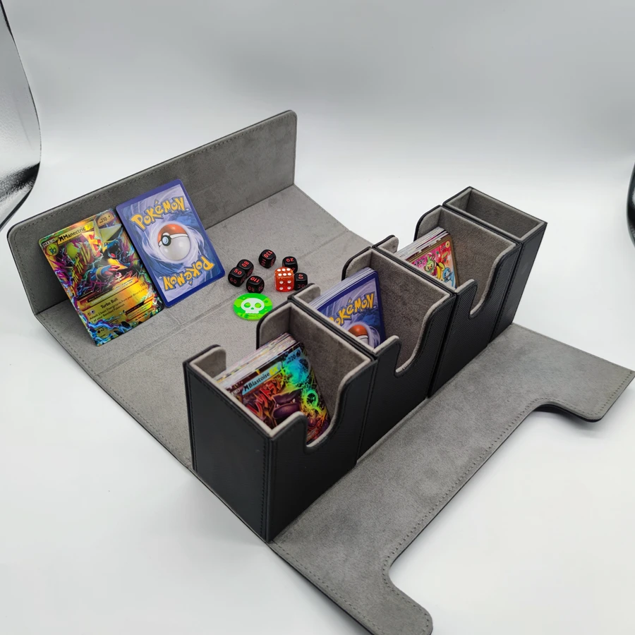 Customizable Card Deck Box For MTG  Pu Leather  4in1storage box Yugioh League of Legends Large capacity detachable deck box