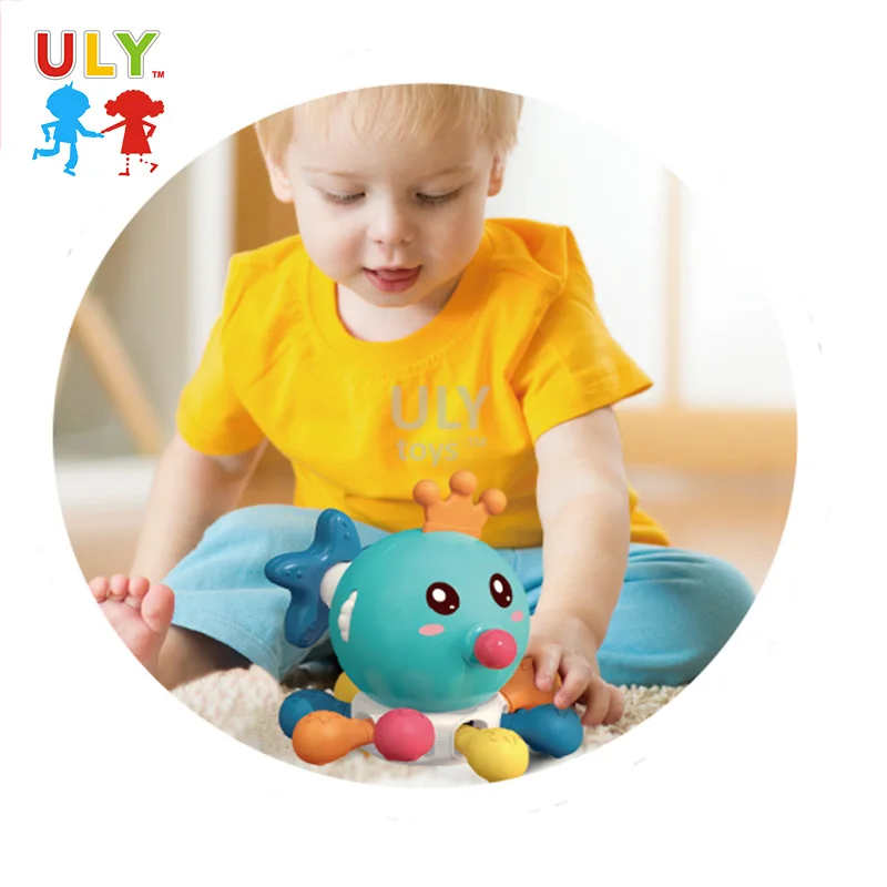 10 In 1 Baby Teether Toy  Food Grade Safe Silicon Toy Edecation Baby Teether Animal Of Octopus Toy  Colorful  Soft Style