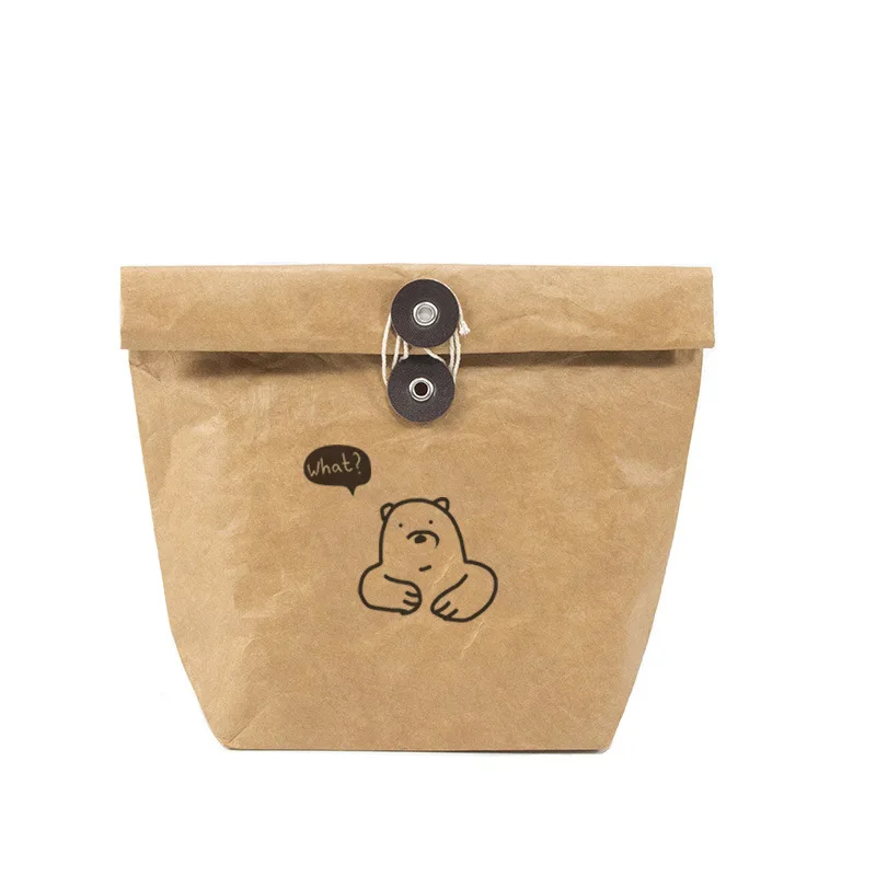 Eco-friendly  Material Kawaii DuPont Paper Rope Insulation Bag Storage Pouch Custom