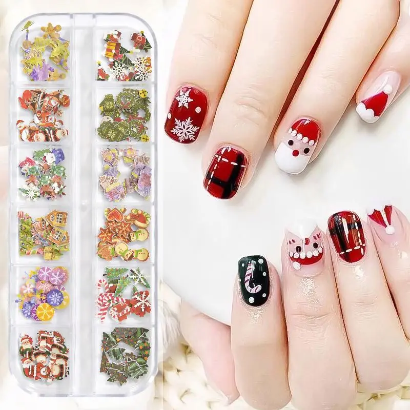 Boxed Nail Stickers designer leaves charm christmas nail art decoration stickers