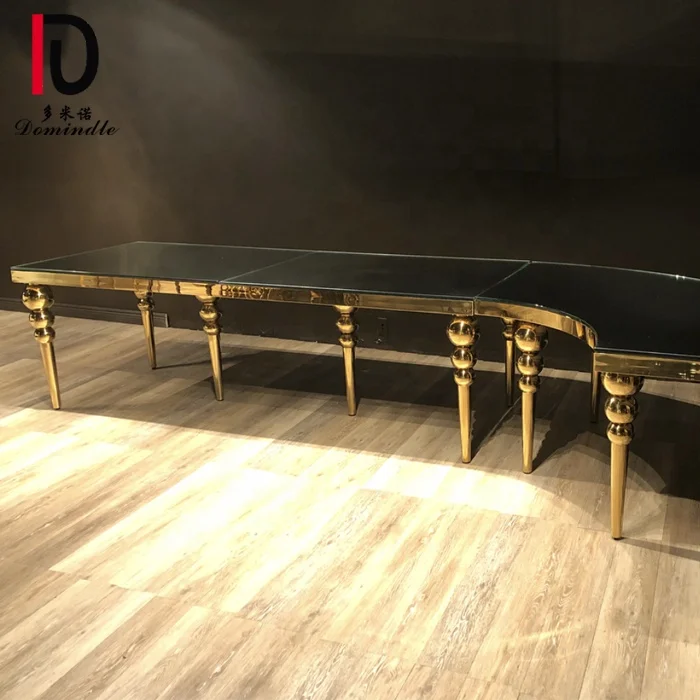 Wholesale luxury banquet dining hall restaurant glass wedding tables for sale