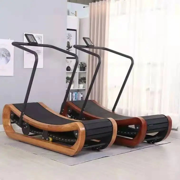 Home Use Unpowered Wood Curved Treadmill Running Machine