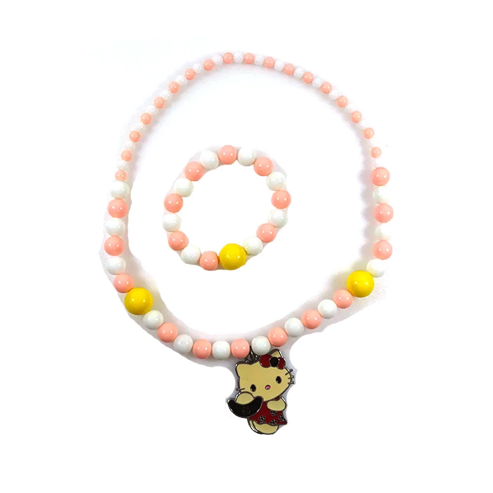DIY Round Beaded Fashionable Nice Necklace Set For Children