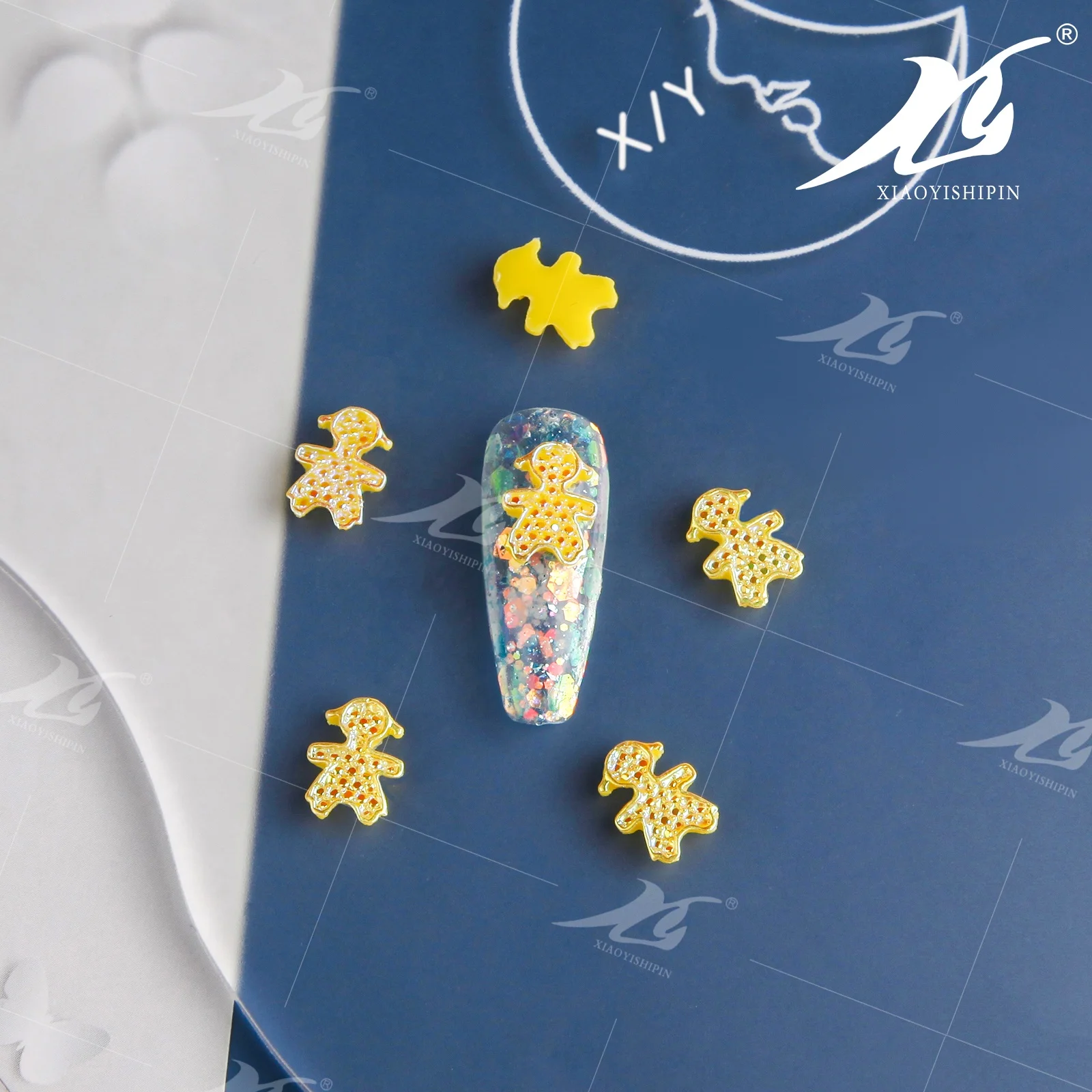 XIAO YI New Color Resin Nail Art Rhinestones Litter Girl Shape Jelly Color Nail Rhinestone Customized Nail Stickers