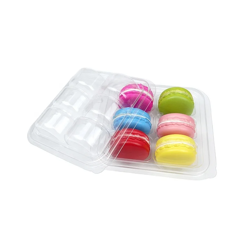 6 12 24 Macaron Blisters Tray Clear Plastic Macaroons Clamshell Packaging Box