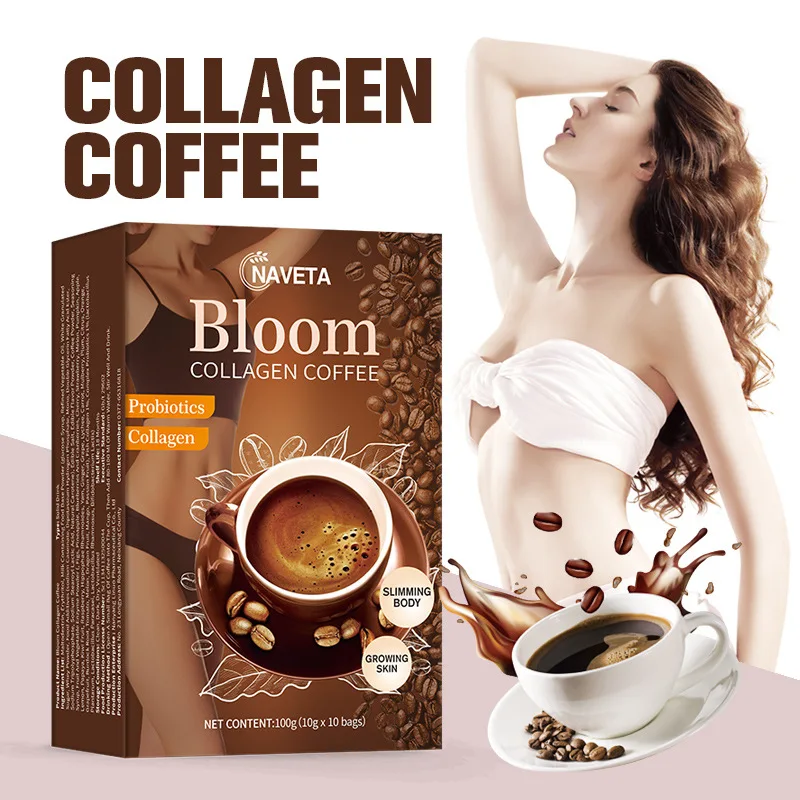 Wholesale Private Label Pure Organic Bloom Slimming Instant Coffeecoffee Powder With Collagen