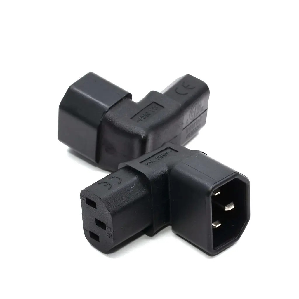IEC Male C14 to Down Right Angled 90 Degrdd IEC Female C13 Power Extension Adapter for computer monitor FOB Reference Price:Get