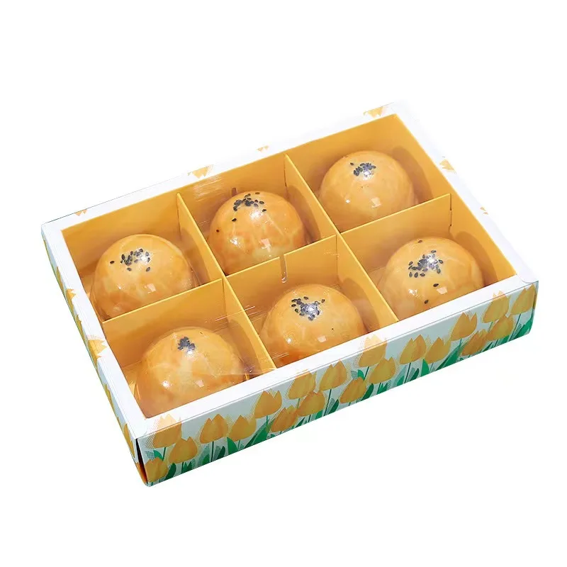 POPULAR LUXURY PAPER MOON CAKE BOX PACKAGING WITH DIVIDERS COOKIE PACKAGING BOX WITH WINDOW