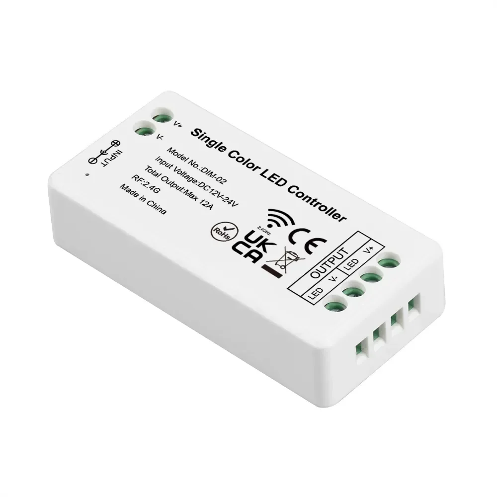 2.4G DIM-02 Single Color LED Strip Controller Touch Screen Remote Control RF Wireless DC 12V-24V LED Driver