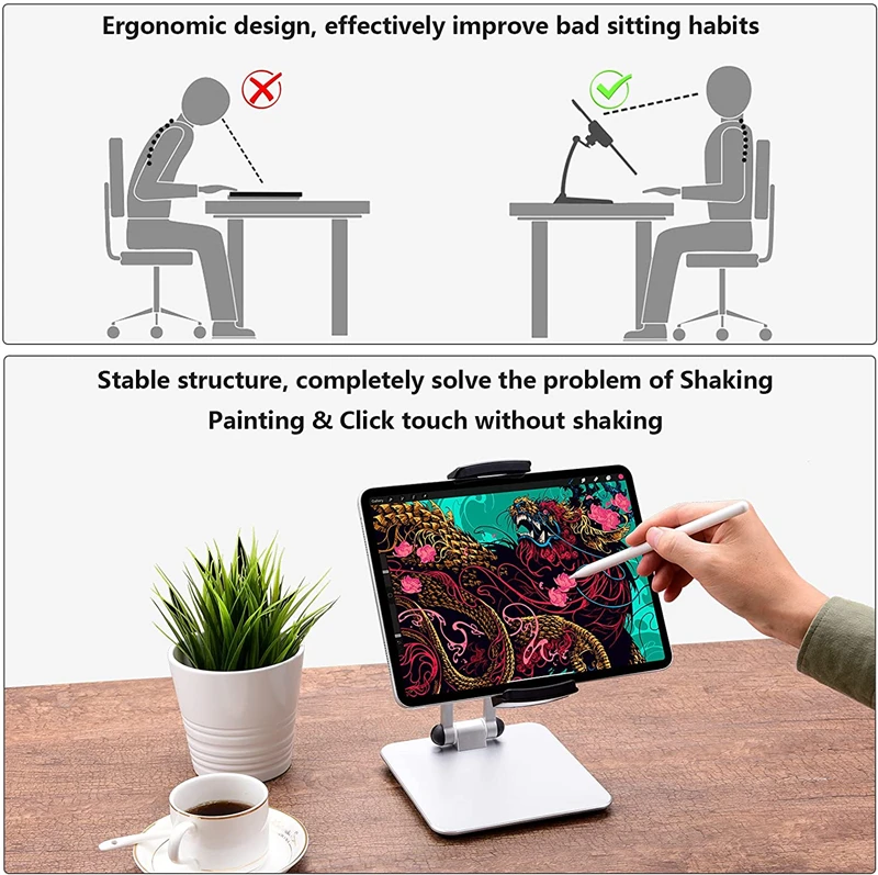 
For iPad Stand Aluminium Adjustable Cell Phone Stand Mobile Holder Tablet Stand Desktop Phone Holder for iPad 