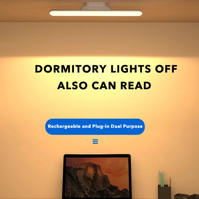 Magnetic Table Bedside Lamp Hanging Wireless Touch LED Dormitory Study Reading Night Light Charging Learning Desk Lamp