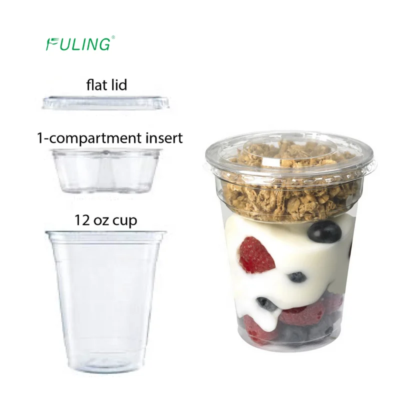 30+ years factory custom logo printing deserts cups 9oz dome lid no holes clear plastic cups for ice cream