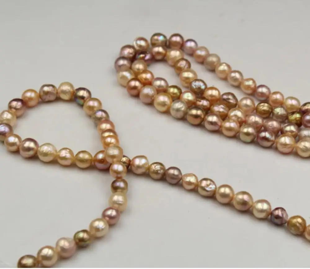 10mm Natural Golden Baroque Pearl Strands Edison Pearl