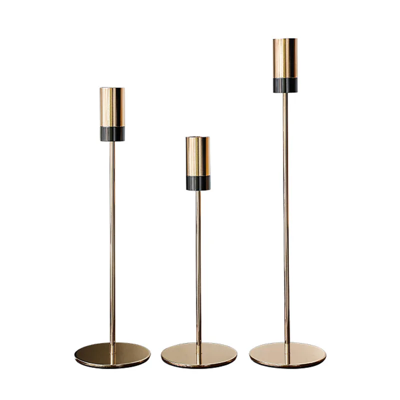 lot modern silver taper and tealight centre piece metal tea light rose gold votive low light up candle holders silver set round