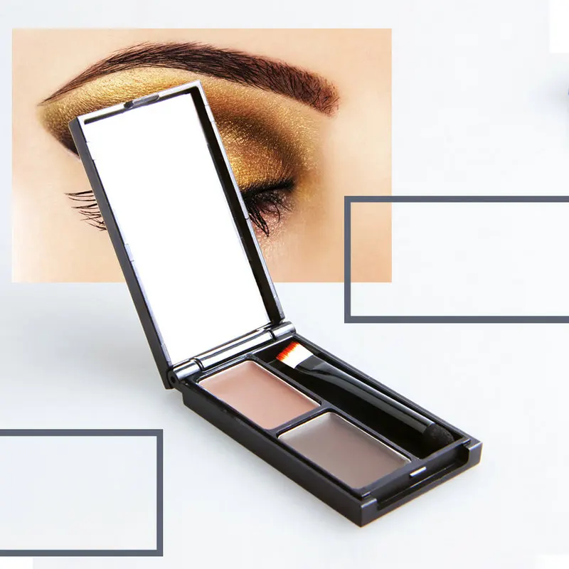 Qibest waterproof eyebrow powder private label vegan makeup eye brow custom eyebrow cream powder