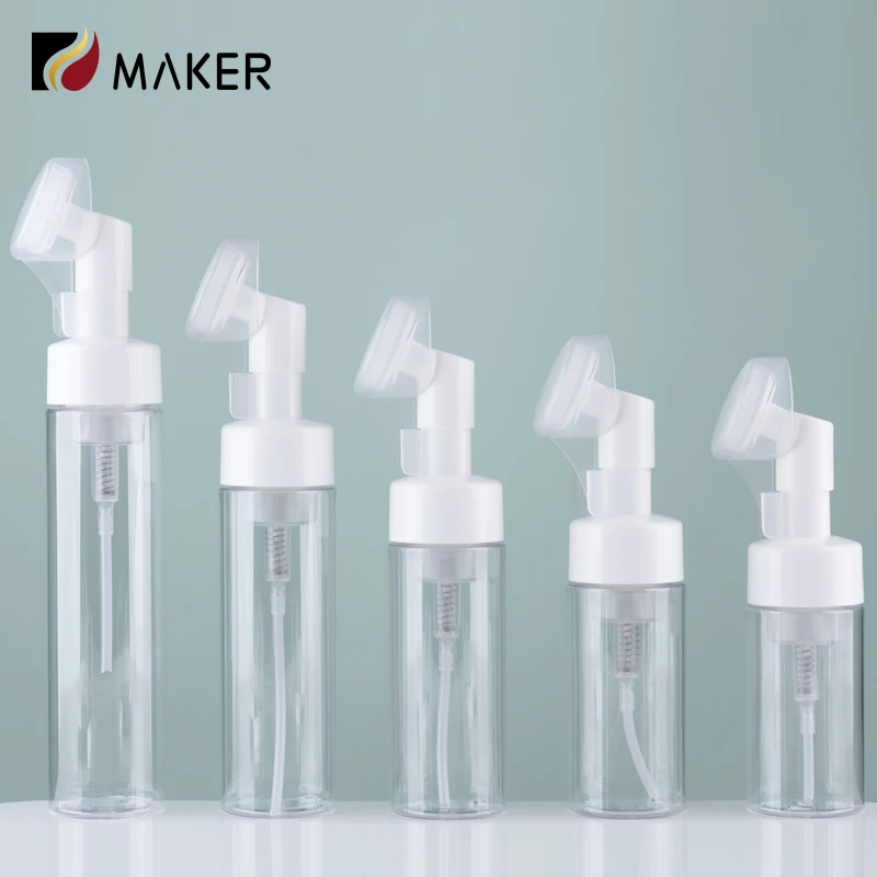 Top Factory Empty Foaming Wholesale Transparent 100ml 120ml 150ml 200ml 250ml Foam Pump Bottle With Brush For Shoe And Clothes