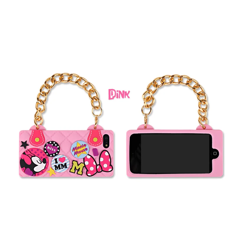 
Teenage bag style protection silicone soft phone case with chain 