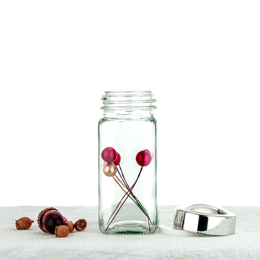 Glass Food Bottle Jar 120ml Bean Rice Candy Fruit Storage Bin Glass Food Containers for Kitchen Refrigerator