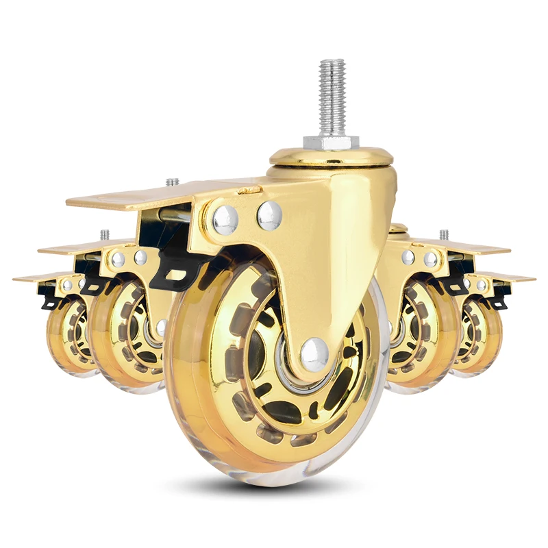 Universal 3 Inch Swivel Wheels PU Office Chair Caster Wheels Office Chair Furniture Caster for Office Furniture