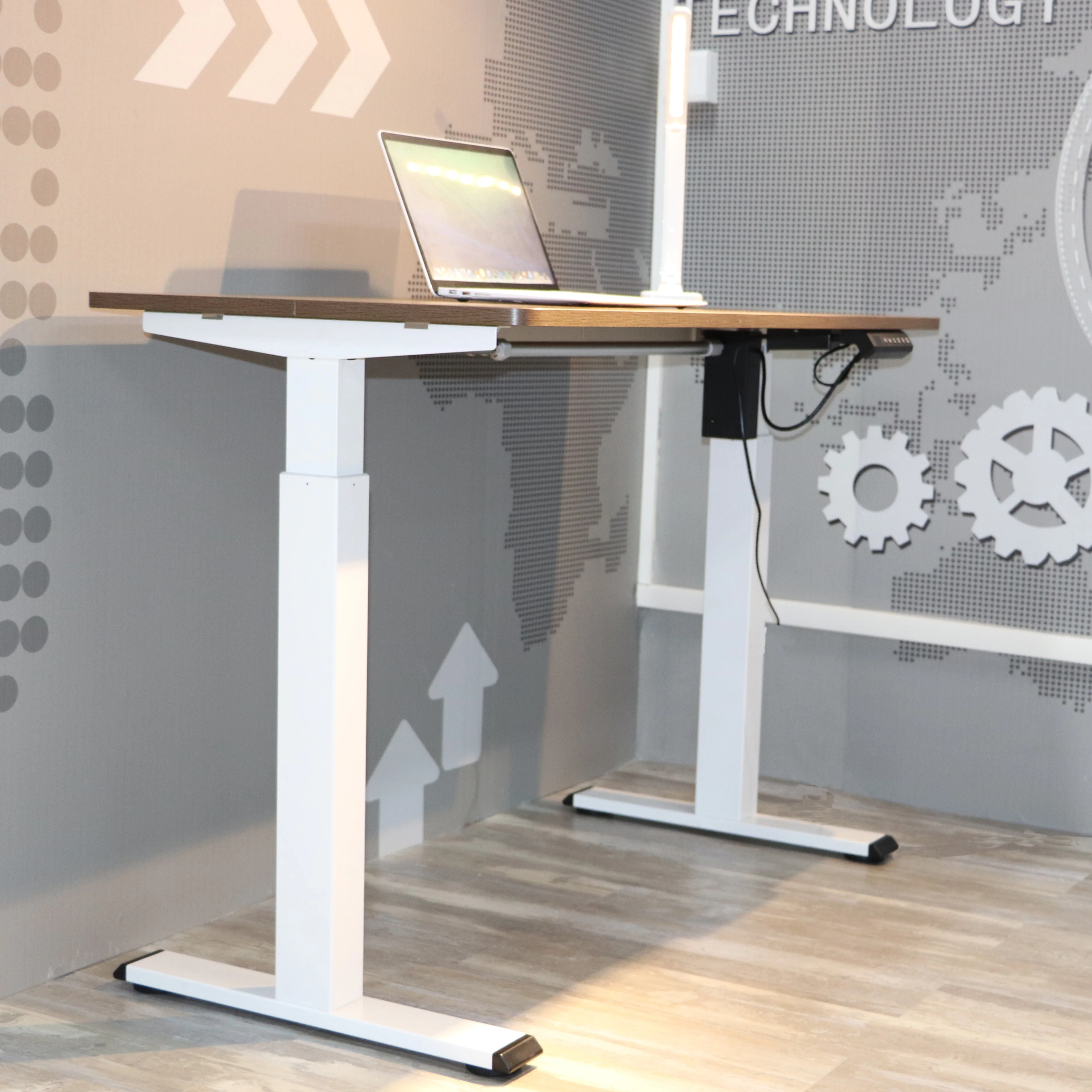 Factory Direct Sell Home Office Electric Controller Good Quality Sit to Stand Height Adjustable Laptop Desk