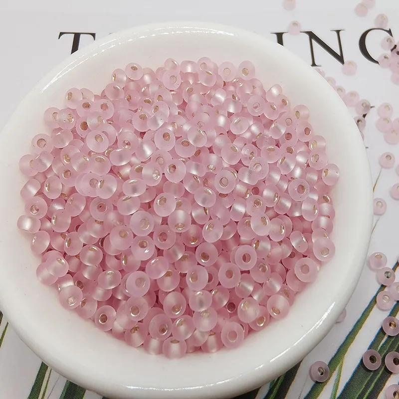 Factory sell High quality Transparent frosted silver in round hole seed beads for diy jewelry making