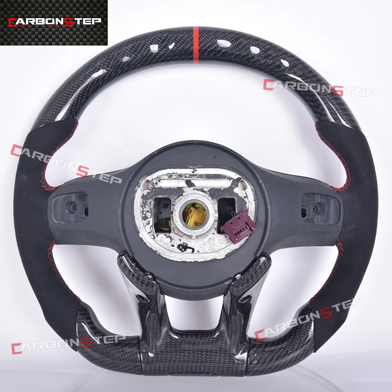 Car LED Steering Wheel For Mercedes Benz AMG S Class W124 W221 W166 C300 E Class C350 CLAS550 W203 Carbon Fiber Steering Wheel