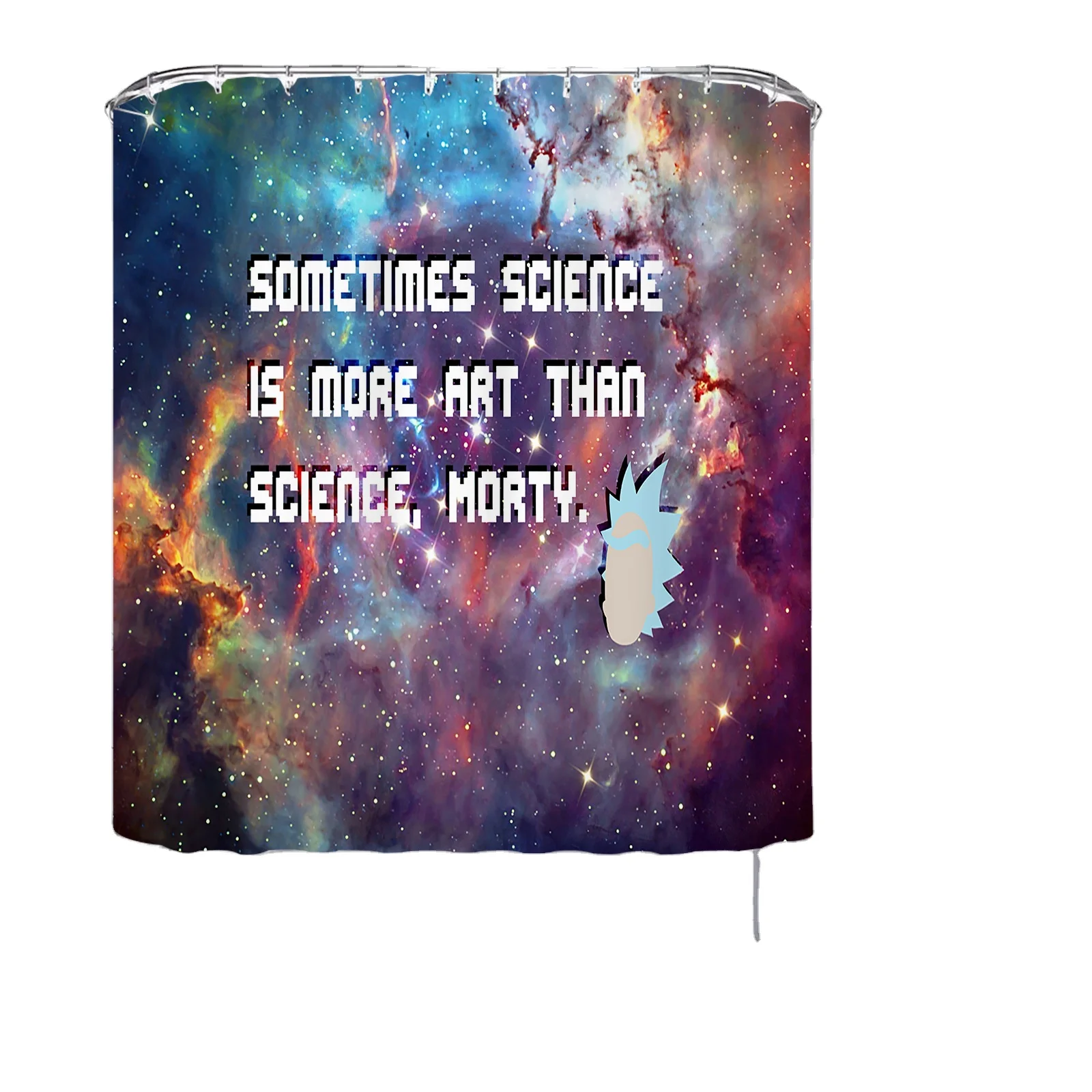 Anime Shower Curtain Set Bathroom Curtains Waterproof Colorful Funny with Standard Size 72 by 72 (Blue