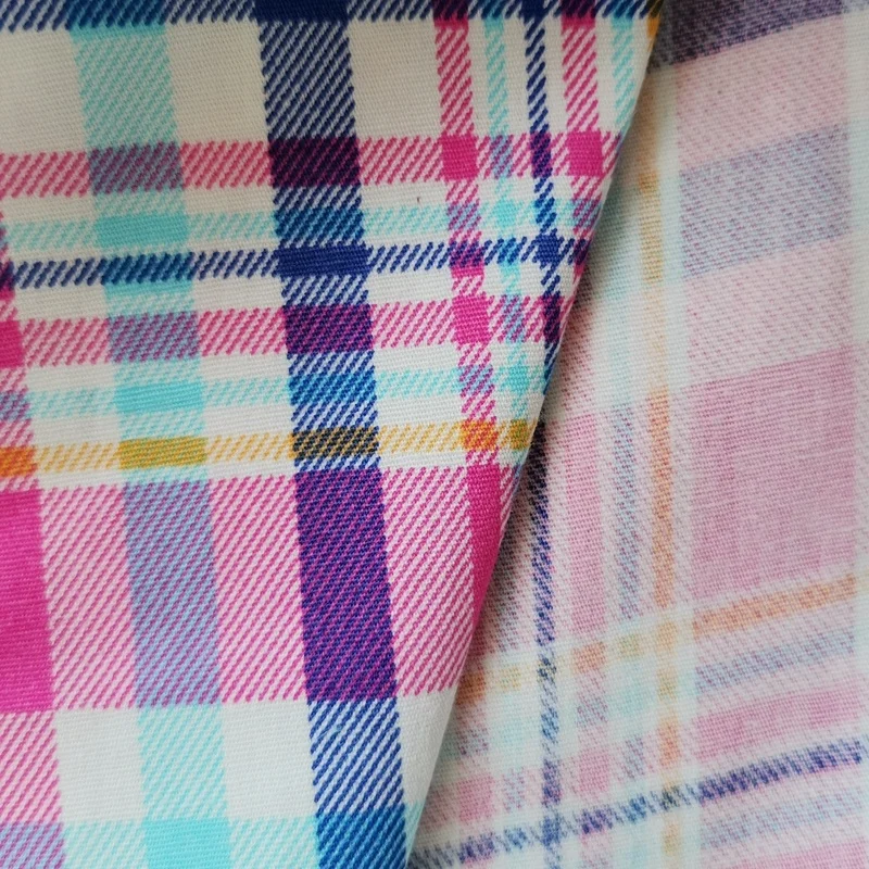 
Shaoxing textile material cotton poplin fabric with fashion check stripe pattern cotton fabric for girls dress 