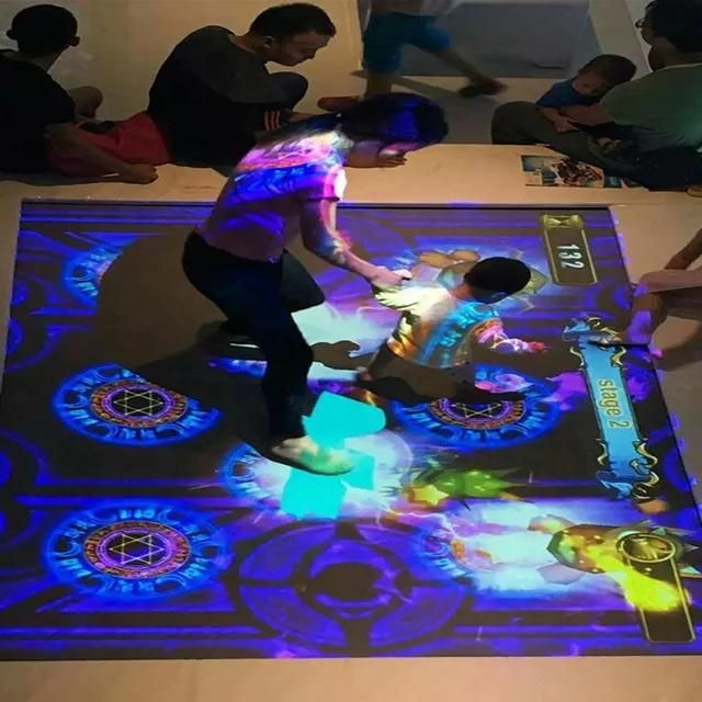 Interactive hologram Floor Wall projection system with free 3D animation for advertising,entertainment,party,exhibition.