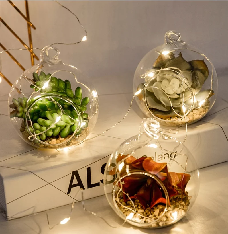 Hanging Ornament Craft Sphere Transparent Glass Ball Round Christmas Ball For Christmas Tree Decoration
