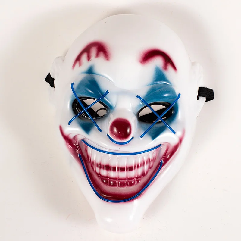 
LED Light up EL Wire Mask Payday Themed Costume Cosplay Green Hair face Mask 