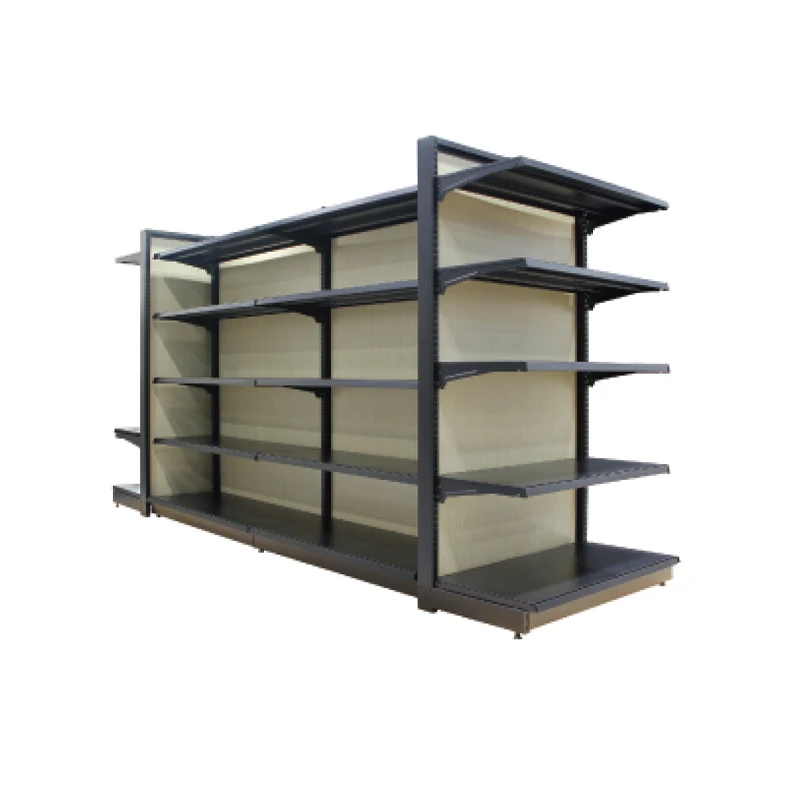 Hot store shelves custom supermarket single-sided steel and wood shelves