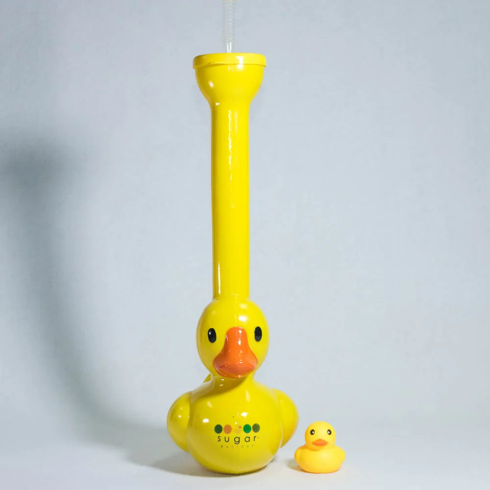 Plastic Yellow Duck Yard Cup Party  Long Neck Slush Cups Big Size Drinking Slush Bottle