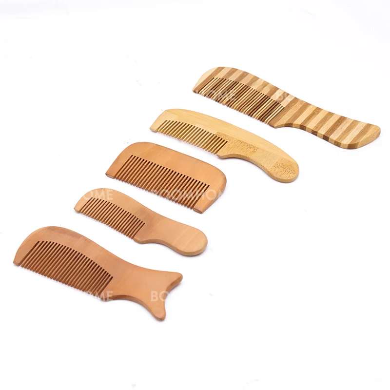 Smooth Hair Pick wood  bamboo hair brush and Comb infused with Argan Oil Olive Oil and Keratin Styling Hair Lift Combs
