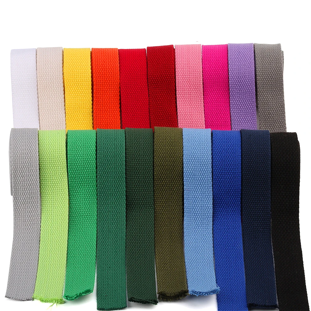REWIN Bulk Multi Plain Color 2mm thicken Cotton Canvas Woven Bag Strap Webbing Tape Belts 1 inch 2 inch 20mm 25mm 32mm 38mm 50mm