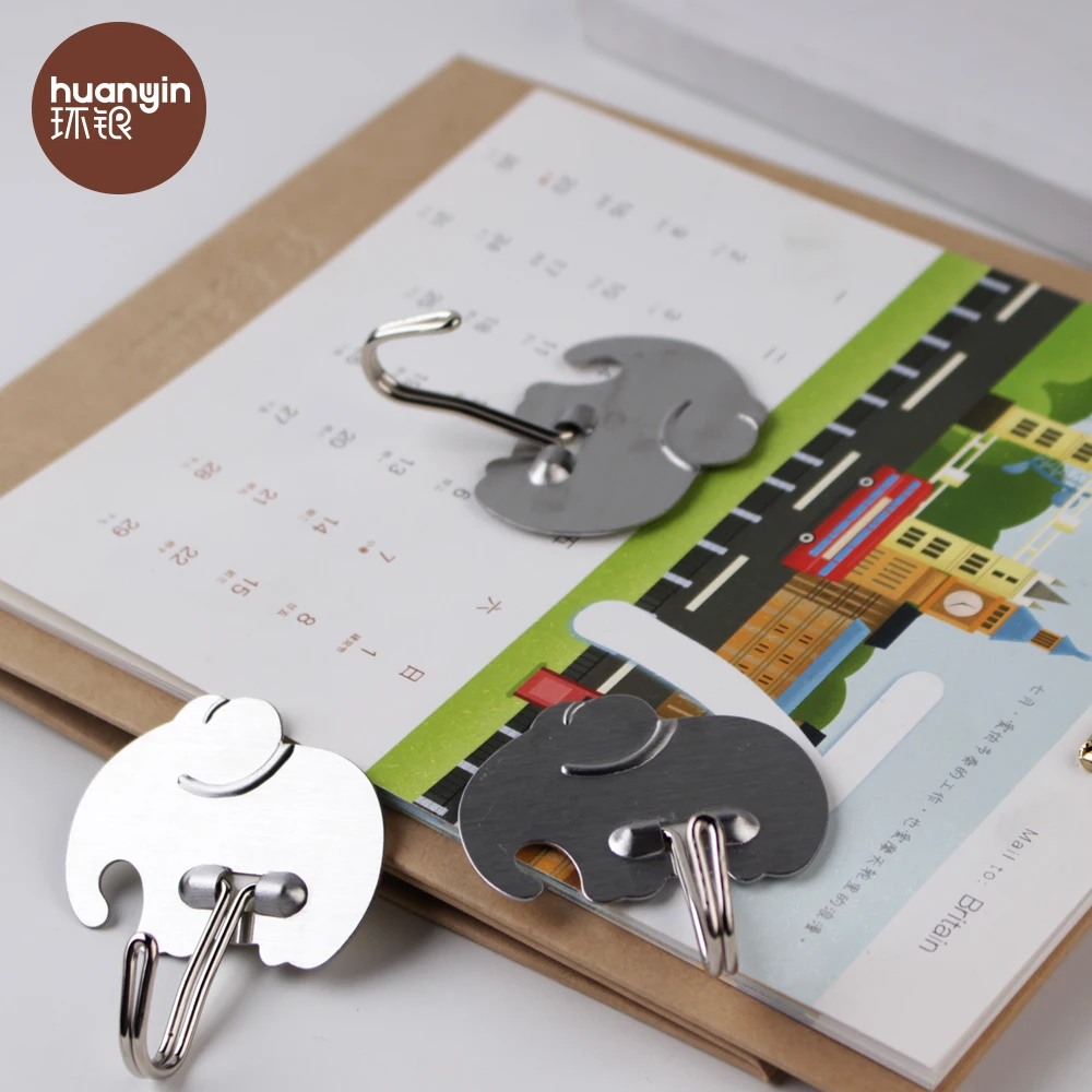 Elephant garment stainless steel wall mounted coat hook rack