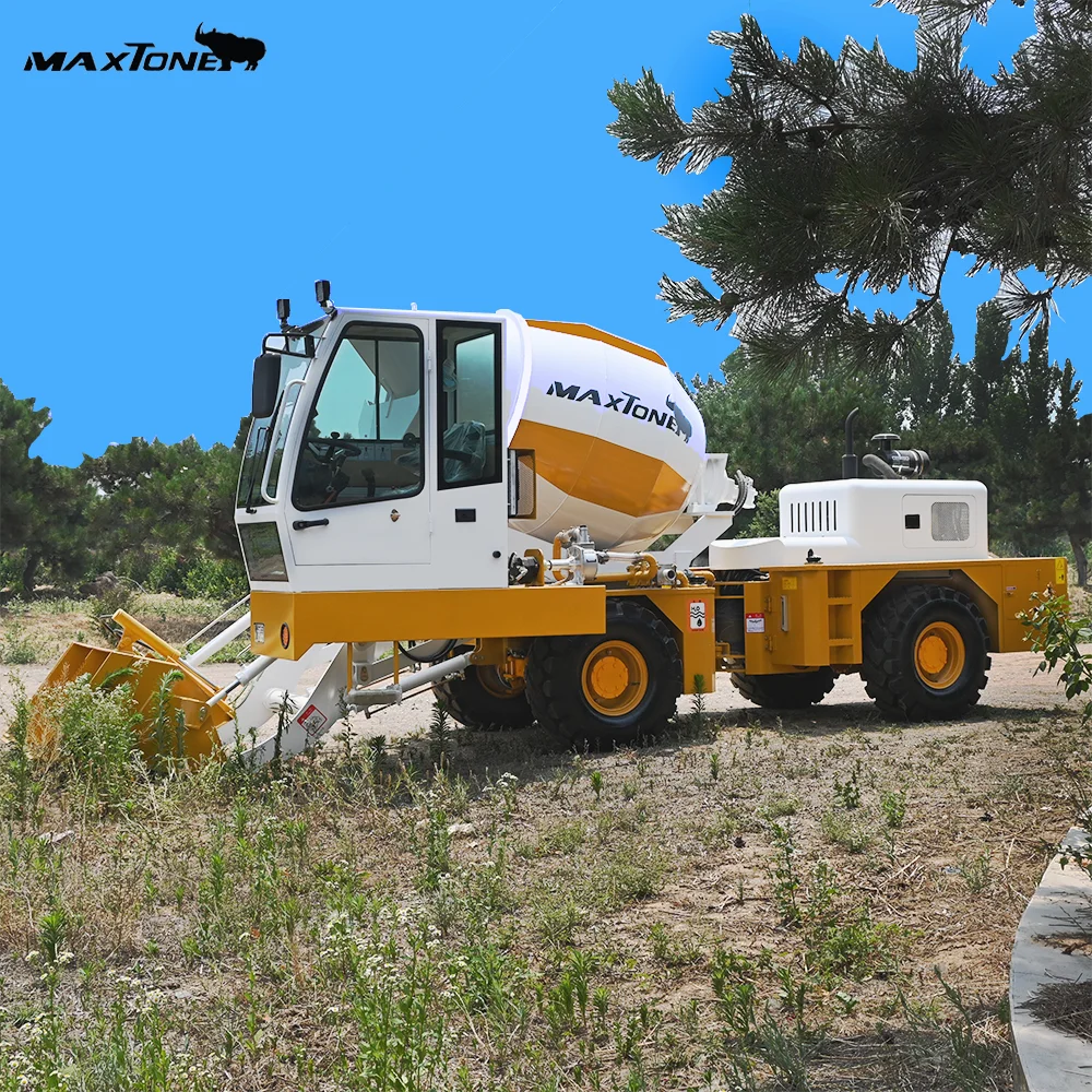 maxtone 1.2m3 1.8m3 2m3 2.8m3 Self Loading Concrete Mixer Truck mini portable self loading mobile concrete mixer machineading