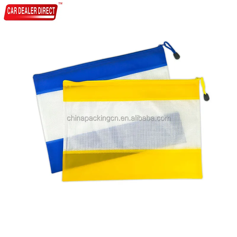 Transparent Waterproof Plastic Pvc Document Storage Holder File Bag a4 Travel Color Documents Bag With Zip Lock