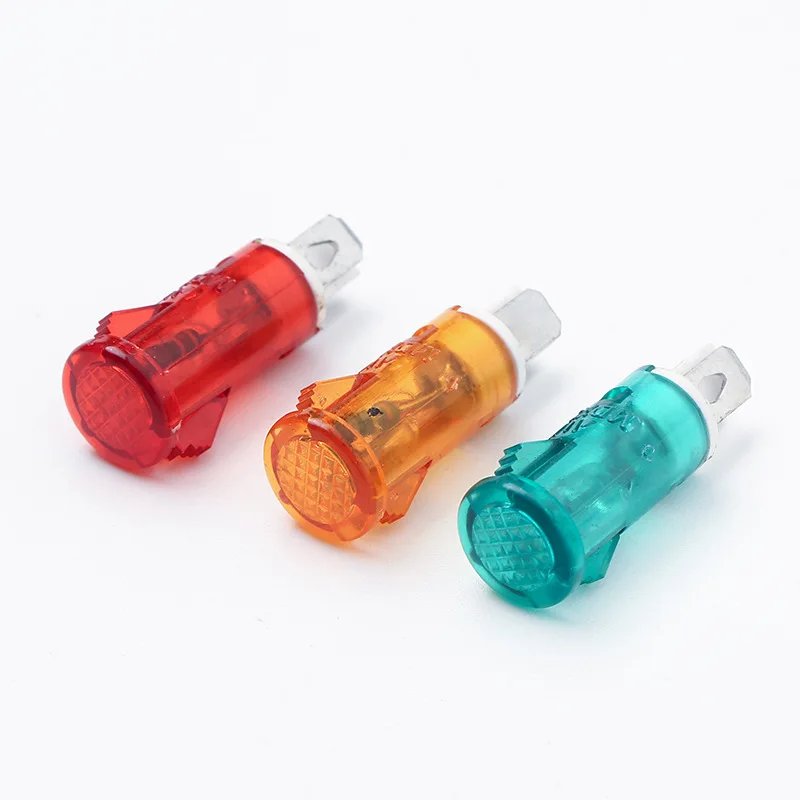 Red Green Yellow 10mm Snap In Plastic Indicator Light For Industrial Equipment Without Cable