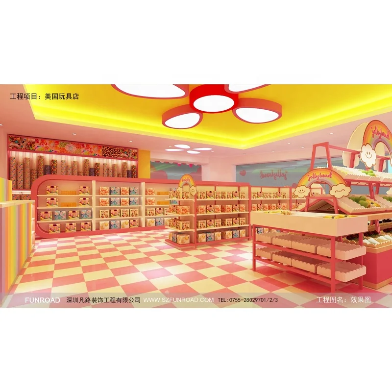 Custom Colorfu Sweet candy shop Counter interior design Lollipop store Furniture for mall